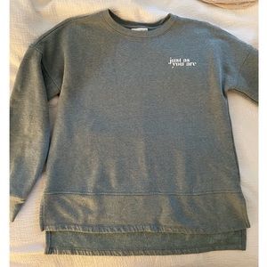 “Just as you are” printed pullover